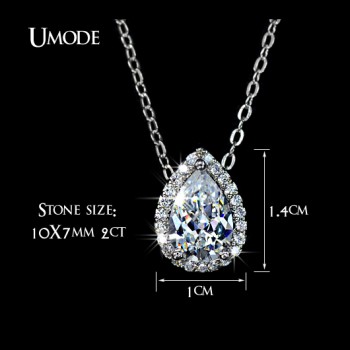 Water Drop Design Pear cut Top Quality AAA+ Cubic Zircon Pendant Necklace